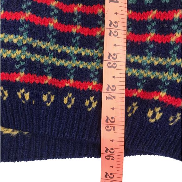 EDINBURGH Lambswool Cardigan Sz M VTG 80's Oversize Holiday Cozy Made Scotland - Picture 13 of 13